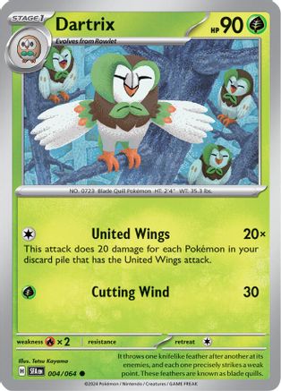 Dartrix 004  - Reverse Holofoil SV Shrouded Fable - Common