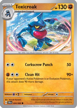 Toxicroak 024  - Reverse Holofoil SV Shrouded Fable - Common