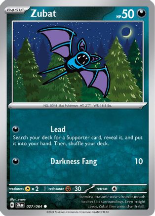 Zubat 027  - Reverse Holofoil SV Shrouded Fable - Common