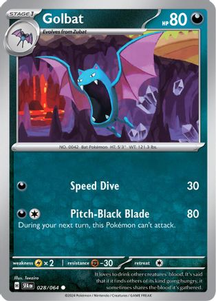 Golbat 028  - Reverse Holofoil SV Shrouded Fable - Common
