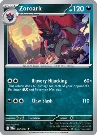 Zoroark 032  - Reverse Holofoil SV Shrouded Fable - Rare