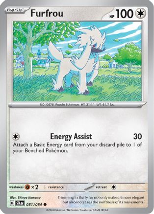 Furfrou 051  - Reverse Holofoil SV Shrouded Fable - Common