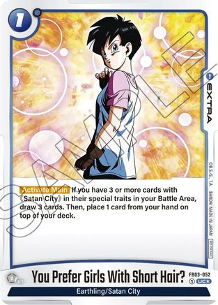 You Prefer Girls With Short Hair? (Tournament Pack 03) (FB03-052) - Tournament and Championship Promos Holofoil