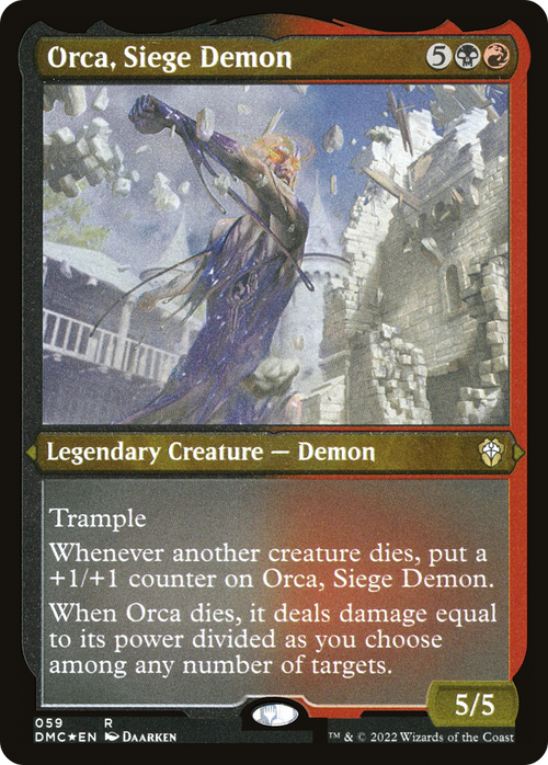 Orca, Siege Demon (Foil Etched) (DMC-059) - Dominaria United Commander Foil