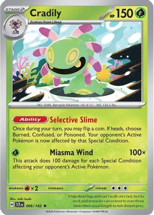Cradily 006  - Reverse Holofoil SV07 Stellar Crown - Rare