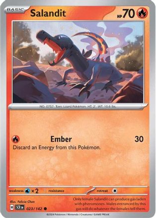Salandit 023  - Reverse Holofoil SV07 Stellar Crown - Common