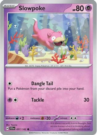Slowpoke 057  - Reverse Holofoil SV07 Stellar Crown - Common