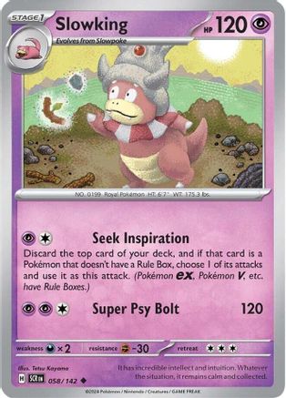 Slowking 058  - Reverse Holofoil SV07 Stellar Crown - Uncommon