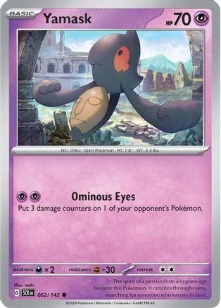 Yamask 062  - Reverse Holofoil SV07 Stellar Crown - Common