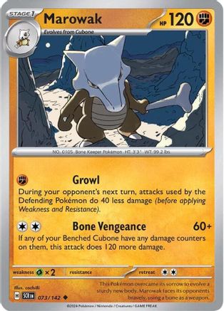 Marowak 073  SV07 Stellar Crown - Uncommon