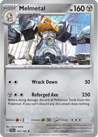 Melmetal 104  - Holofoil SV07 Stellar Crown - Rare