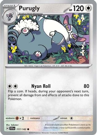 Purugly 117  - Reverse Holofoil SV07 Stellar Crown - Common