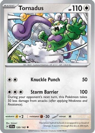 Tornadus 120  - Reverse Holofoil SV07 Stellar Crown - Uncommon