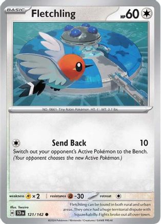 Fletchling 121  - Reverse Holofoil SV07 Stellar Crown - Common