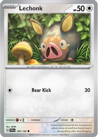 Lechonk 126  - Reverse Holofoil SV07 Stellar Crown - Common