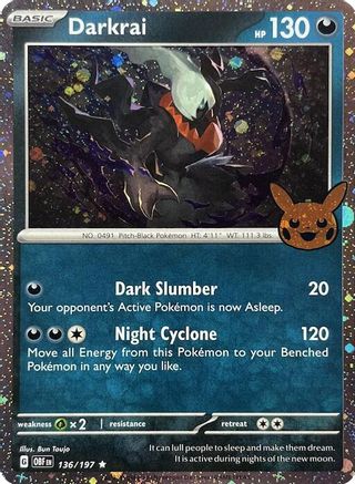 Darkrai (Cosmos Holo) 136  - Holofoil Trick or Trade BOOster Bundle 2024 - Holo Rare