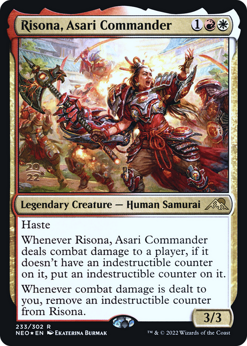 Risona, Asari Commander (PRE-233) - Kamigawa: Neon Dynasty Promos Foil
