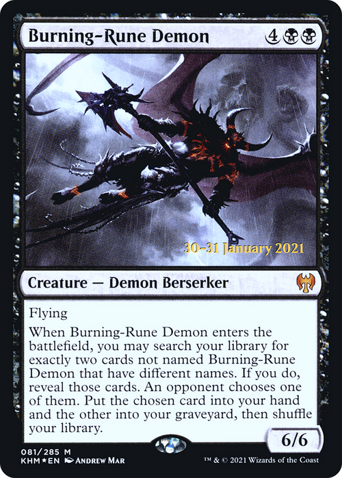 Burning-Rune Demon (PRE-81S) - Kaldheim Promos Foil