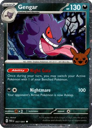 Gengar (Cosmos Holo) 057  - Holofoil Trick or Trade BOOster Bundle 2024 - Holo Rare