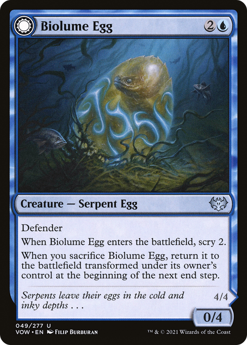 Biolume Egg (VOW-049) - Innistrad: Crimson Vow: (Double Faced Transform) Foil