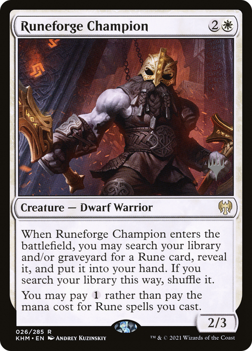 Runeforge Champion (PPKHM-26P) - Kaldheim Promos Foil