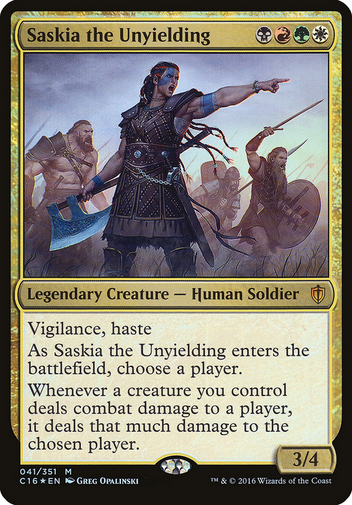 Saskia the Unyielding (Commander 2016) (OVER-041) - Commander 2016 Oversized Foil