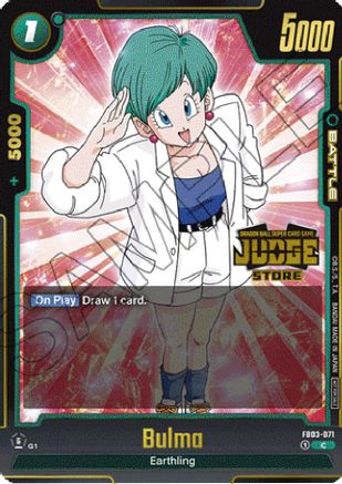 Bulma - FB03-071 (Judge Pack (Store Judge) 02) (FB03-071) - Tournament and Championship Promos Holofoil