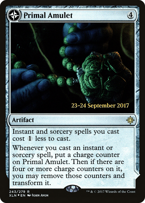 Primal Amulet (PRE-243S) - Ixalan Promos: (compasslanddfc) Foil