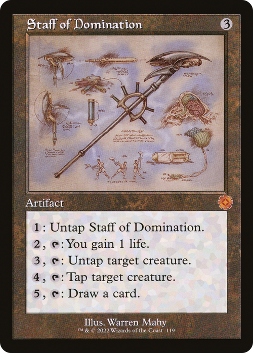 Staff of Domination (Schematic) (BRR-119) - The Brothers' War Retro Artifacts