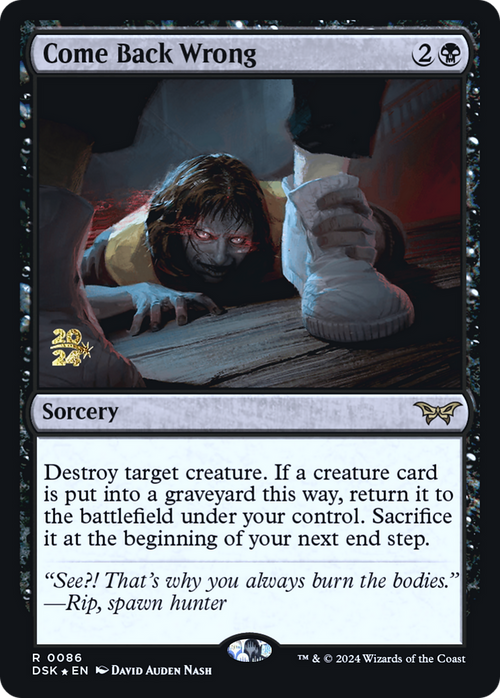 Come Back Wrong (0086) (PRE-086) - Duskmourn: House of Horror Promos Foil