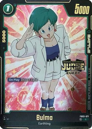 Bulma - FB03-071 (Judge Pack (Event Judge) 02) (FB03-071) - Tournament and Championship Promos Holofoil
