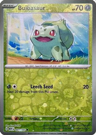 Bulbasaur (Reverse Cosmos Holo)  001/165  - Holofoil Miscellaneous Cards & Products - Common