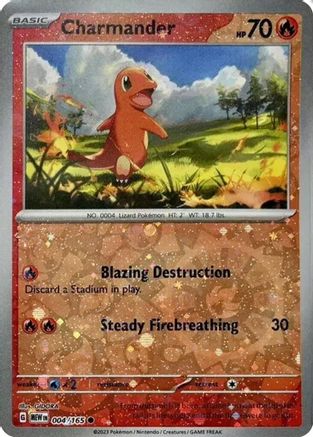 Charmander (Reverse Cosmos Holo)  004/165  - Holofoil Miscellaneous Cards & Products - Promo