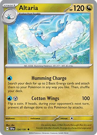 Altaria 134  - Reverse Holofoil SV08 Surging Sparks - Uncommon
