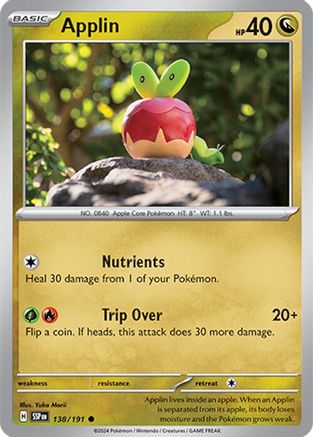 Applin 138  - Reverse Holofoil SV08 Surging Sparks - Common