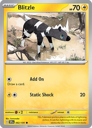 Blitzle 062  - Reverse Holofoil SV08 Surging Sparks - Common