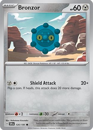 Bronzor 126  - Reverse Holofoil SV08 Surging Sparks - Common