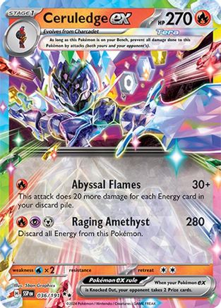 Ceruledge ex 036  - Holofoil SV08 Surging Sparks - Double Rare