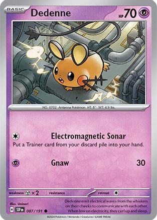 Dedenne 087  - Reverse Holofoil SV08 Surging Sparks - Common