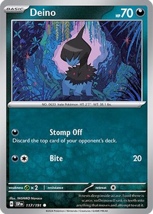 Deino 117  - Reverse Holofoil SV08 Surging Sparks - Common