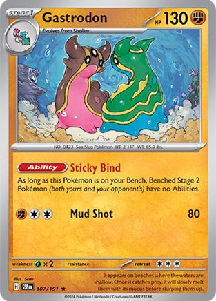 Gastrodon 107  - Reverse Holofoil SV08 Surging Sparks - Rare