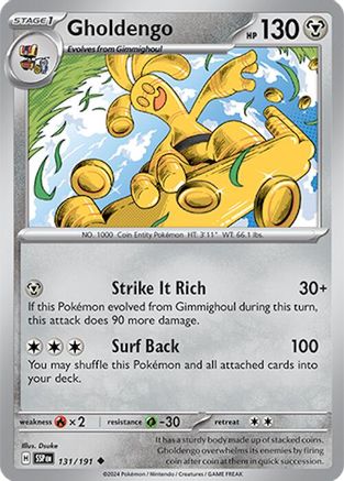Gholdengo 131  - Reverse Holofoil SV08 Surging Sparks - Uncommon