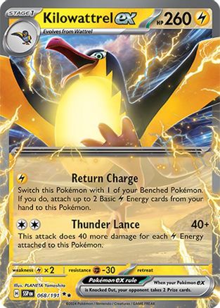 Kilowattrel ex 068  SV08 Surging Sparks - Double Rare
