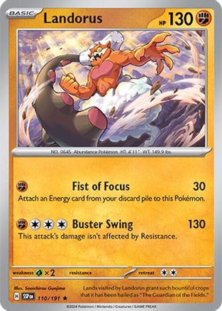 Landorus 110  - Reverse Holofoil SV08 Surging Sparks - Rare
