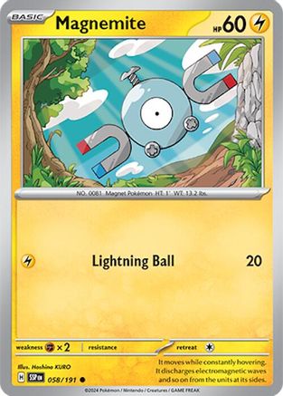 Magnemite 058  - Reverse Holofoil SV08 Surging Sparks - Common