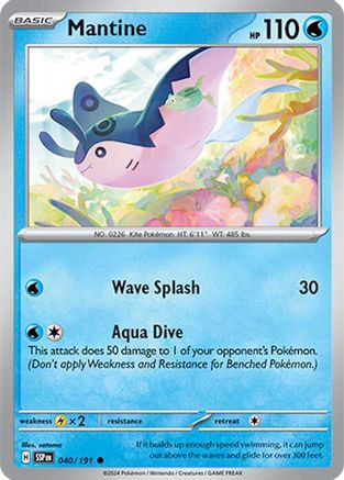 Mantine 040  - Reverse Holofoil SV08 Surging Sparks - Common
