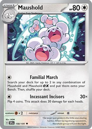 Maushold 158  - Reverse Holofoil SV08 Surging Sparks - Uncommon