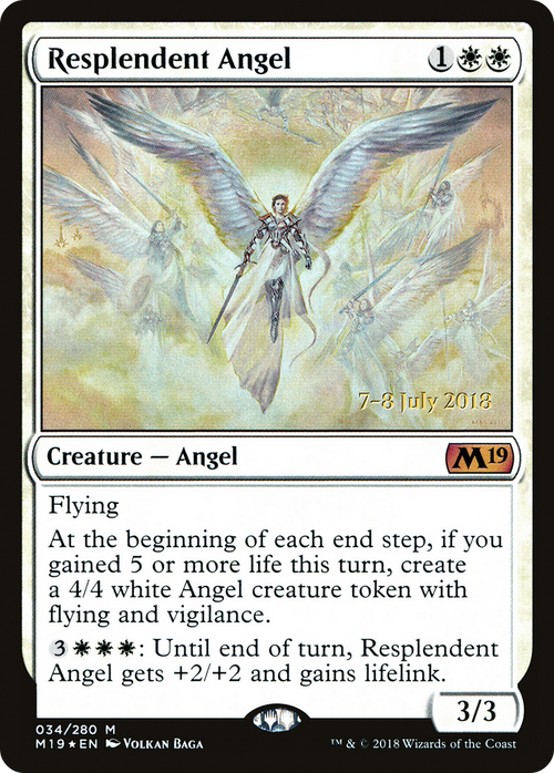 Resplendent Angel (M19) (PRE-34S) - Core Set 2019 Promos Foil