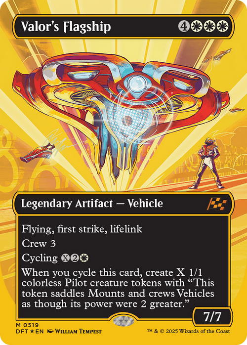 Valor's Flagship (Borderless) (First-Place Foil) (DFT-519) - Aetherdrift Foil