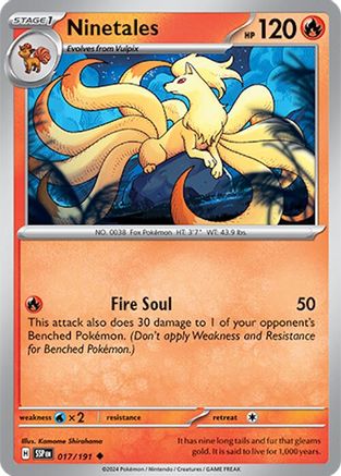 Ninetales 017  - Reverse Holofoil SV08 Surging Sparks - Uncommon